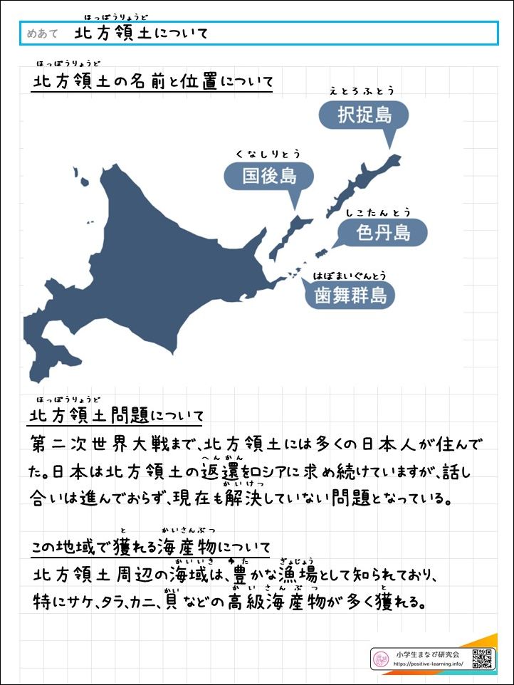 自主学習ノート社会：北方領土について