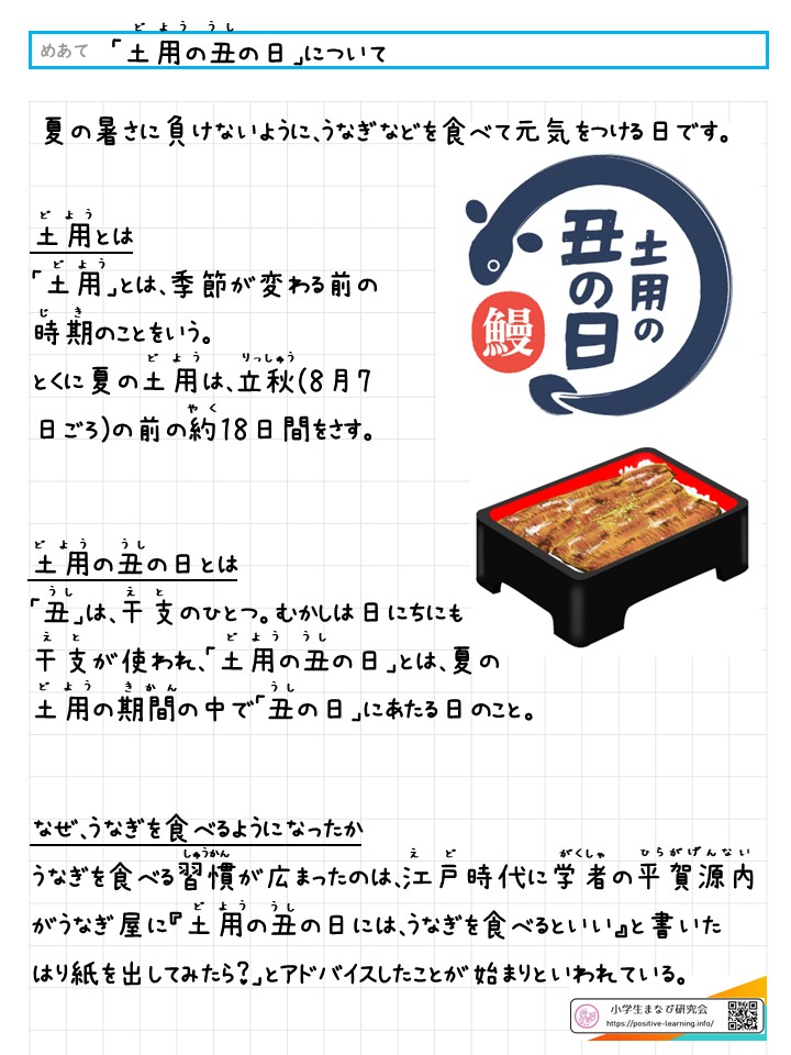 「土用（どよう）の丑（うし）の日」について